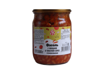 Фасоль с Овощами в Томатном Соусе Стерилизованный (500 г.)